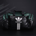 Balenciaga x adidas Large Duffel Travel Bag - Black & Green with Trefoil Logo and Triple Stripes