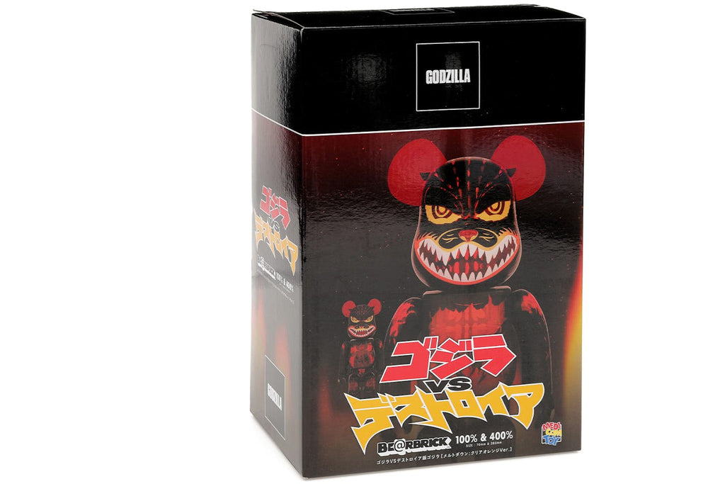 Bearbrick Godzilla VS Destoroyah version Godzilla (Meltdown) 100% & 400% Set Clear Orange Ver. - view 2