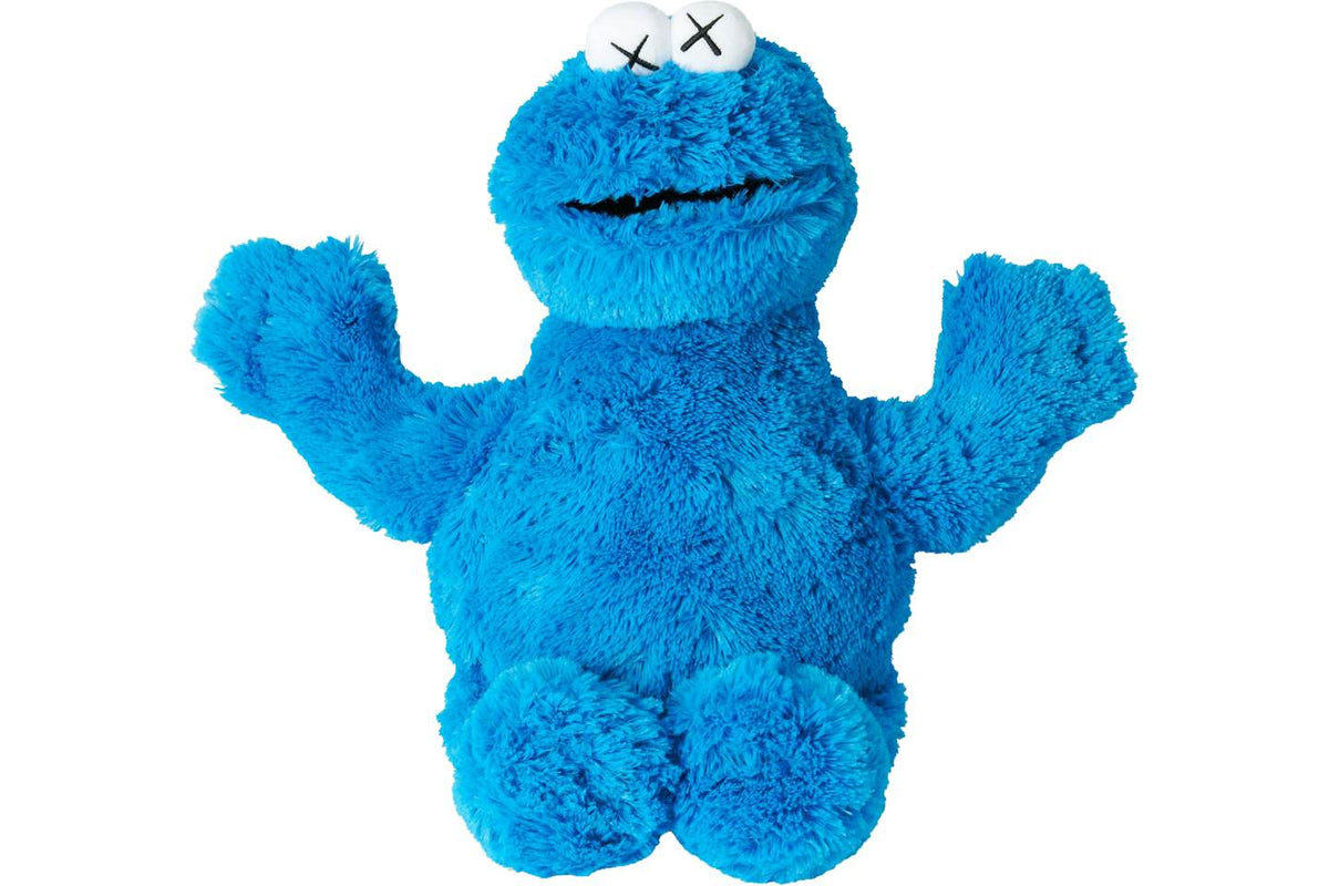 KAWS Sesame Street Uniqlo Cookie Monster Plush Toy Blue