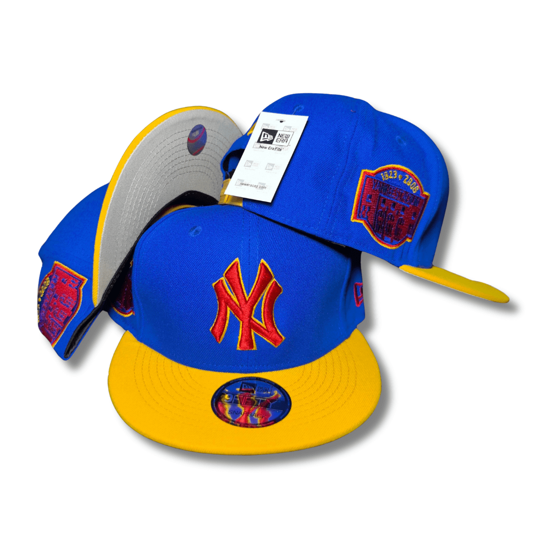 New York Yankees Royal Blue and Yellow with Side Patch Details Snapback Cap