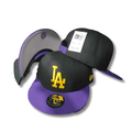 Men's LA New Era Black/Purple Crossover 59FIFTY Cap