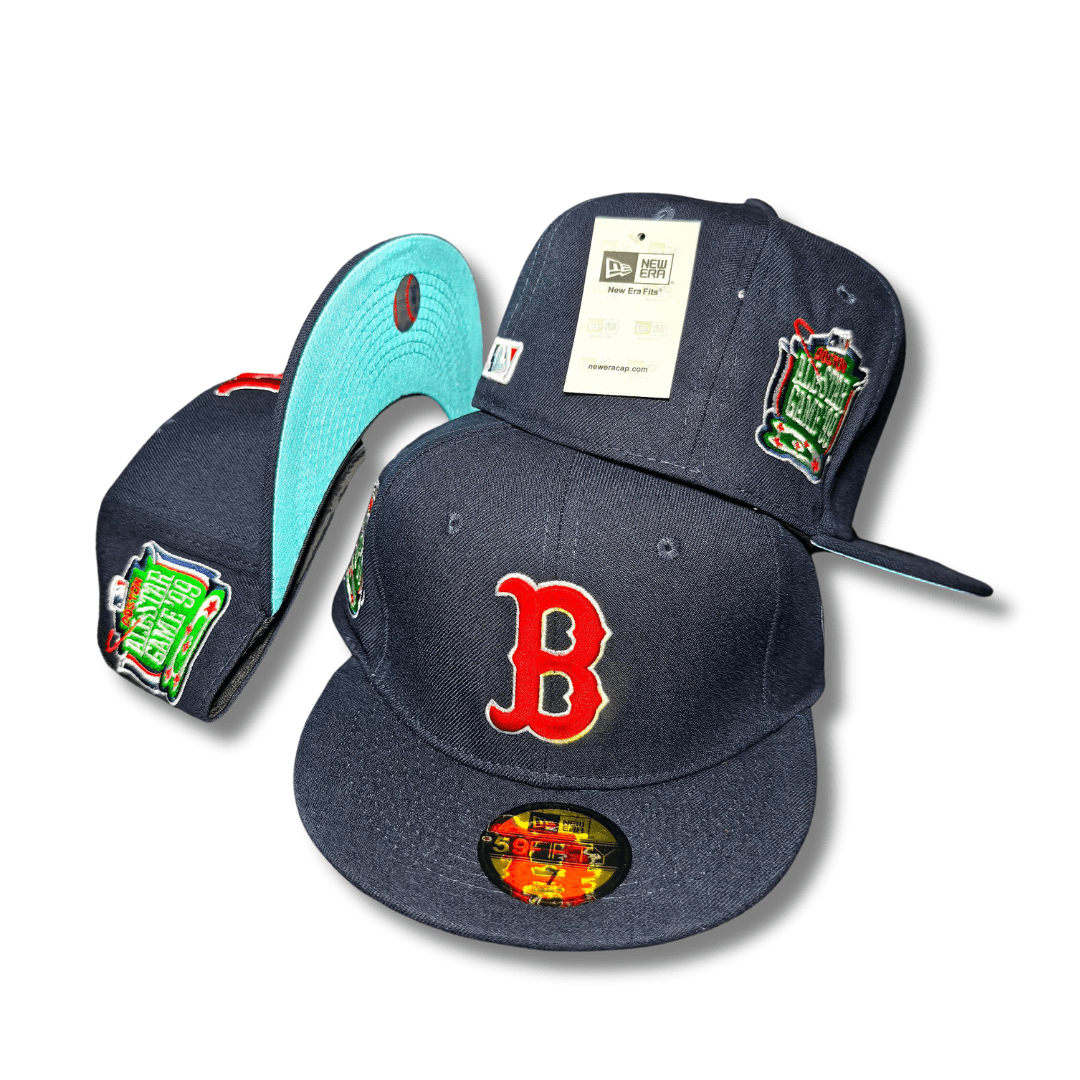 Boston Red Sox Navy New Era 59FIFTY All-Star Game Side Patches and Turquoise Underbill Cap
