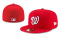 Washington Nationals Fitted Hat - Red with White Logo