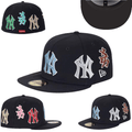 New York Yankees Multicolor Logo Hat with Embroidered Side Details - Black