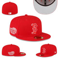 Boston Red Sox World Series Fitted Hat - Bright Red with Championship Patch