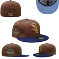 Chicago White Sox Comiskey Park Tribute Hat with Blue Brim and Sky Blue Undervisor - Brown