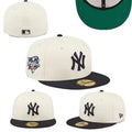 New York Yankees World Series Fitted Hat with Green Underbrim - White and Black