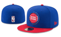 Detroit Pistons NBA Snapback Cap with Embroidered Logo and Red Brim - Blue