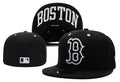 Boston Red Sox Black Fitted Hat with White "B" Logo and Undervisor Boston Lettering