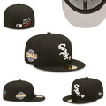 Chicago White Sox Fitted MLB Hat with 2005 World Series Patch and "Love & Hustle" Embroidery - Black