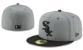 Chicago White Sox Fitted MLB Hat with Black Logo and Brim - Gray