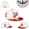 Philadelphia Phillies Fitted MLB Hat with Floral Design and 1952 All-Star Patch - White and Red