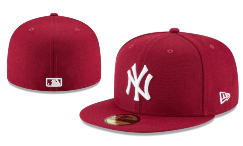 New York Yankees 59FIFTY Hat with White Logo - Maroon