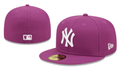 New York Yankees 59FIFTY Hat with White Logo - Purple