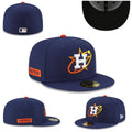 Houston Astros Navy and Orange Fitted Cap with Team Design