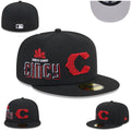 Cincinnati Reds "Cincy" Black Fitted Hat with Embroidered Red C and Leaf Design