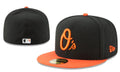 Baltimore Orioles Black and Orange Fitted Hat with O's Logo