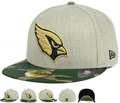 Arizona Cardinals Fitted Hat with Gold Logo and Camouflage Brim - Khaki and Camo