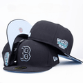 Boston Red Sox World Series Fitted Hat with Light Blue Accents - Black