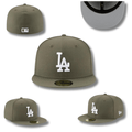 Los Angeles Dodgers Fitted Hat with Classic White Logo - Olive Green