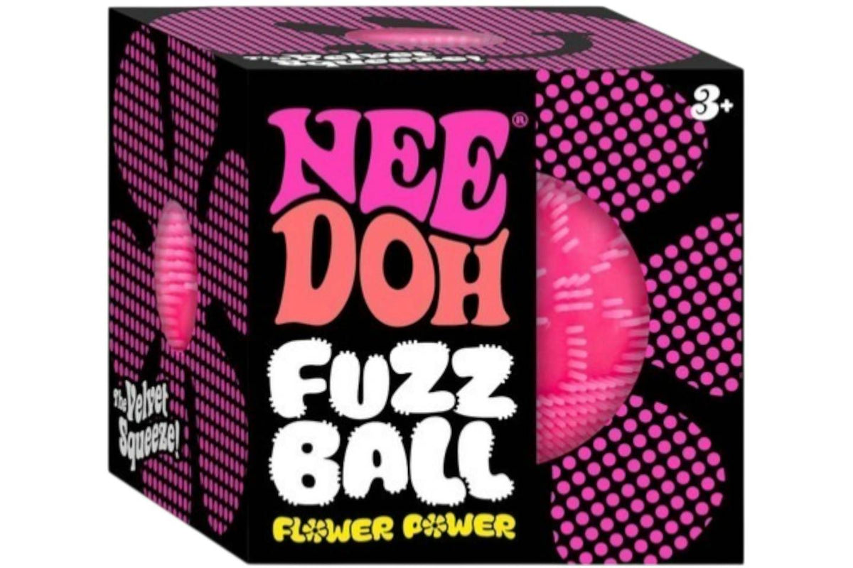 NeeDoh Flower Power Fuzz Ball Squishy Fidget Toy Pink