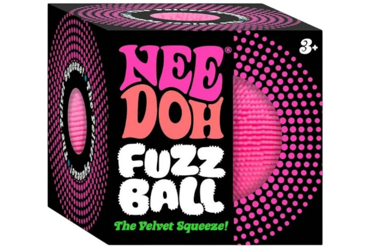 NeeDoh Fuzzball The Velvet Squeeze Squishy Fidget Toy Pink