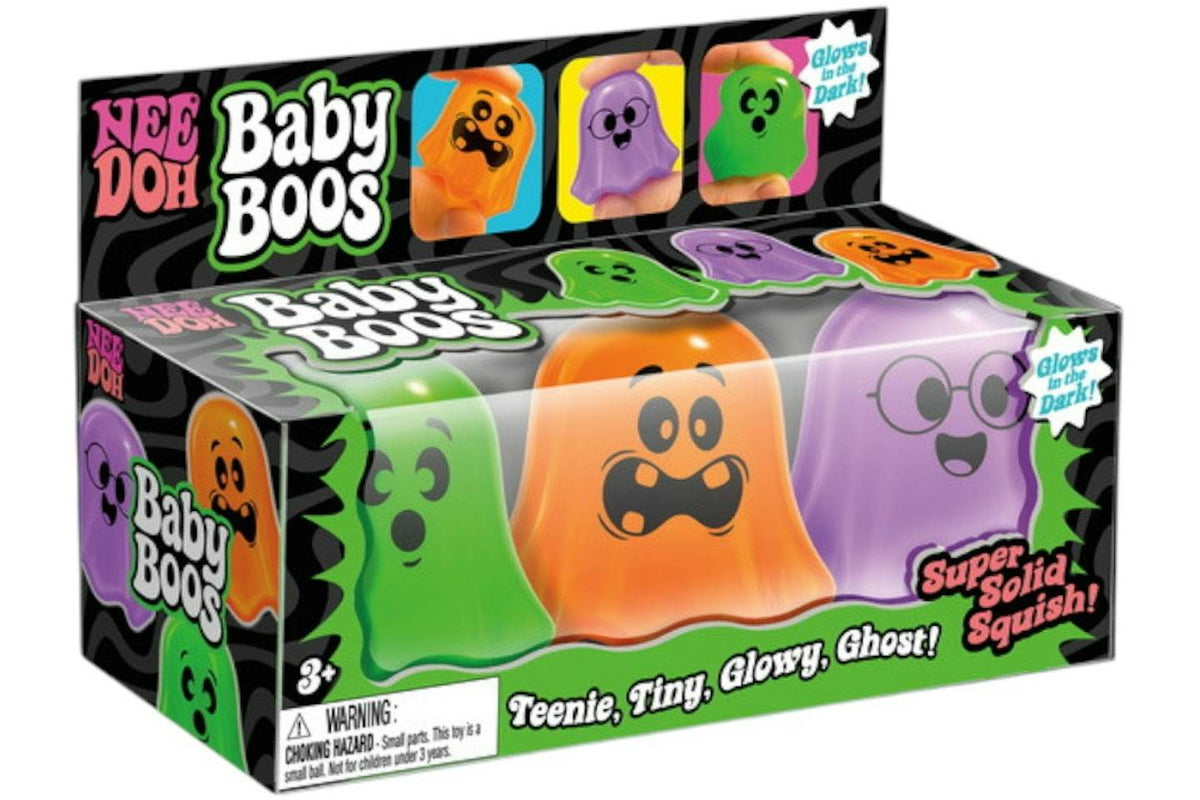 NeeDoh NeedDohWeen Baby Boos Box of 3 Squishy Glowy Ghosts (Artwork May Vary)