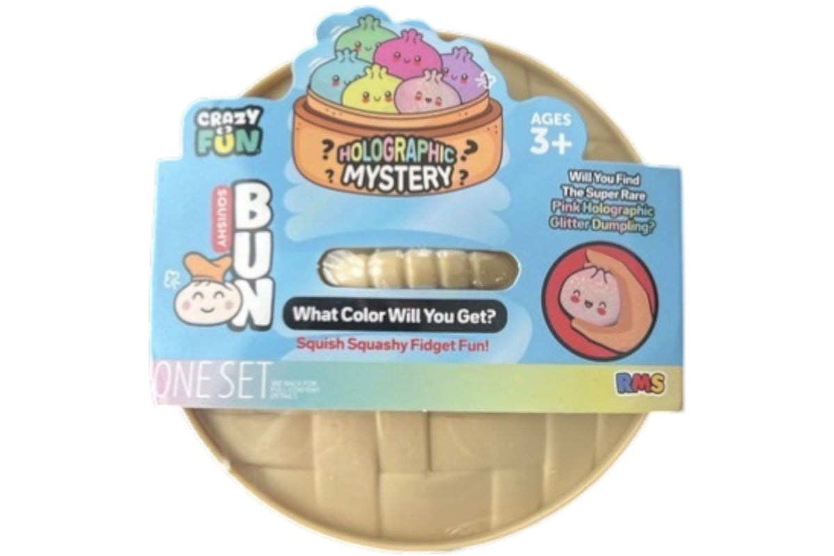Squishy Bun Holographic Mystery Squishy "Dumpling" (Pink Holographic Glitter Chase Version) Blind Box