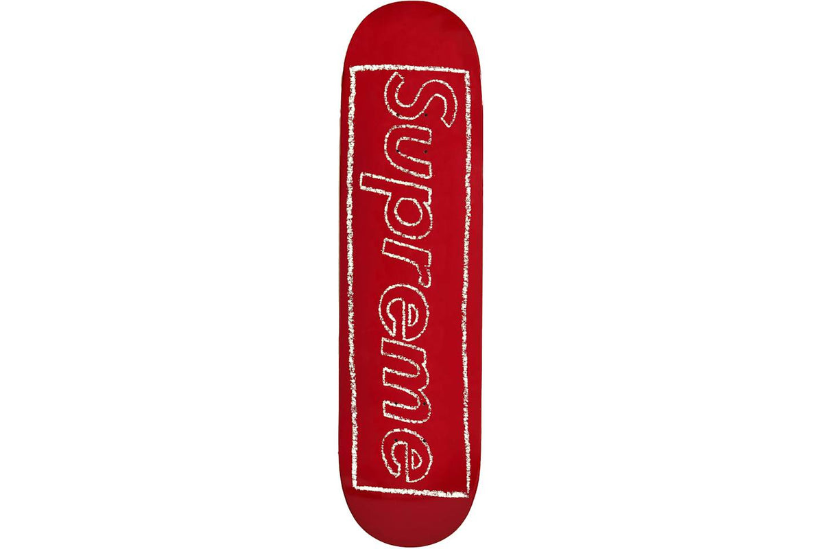 Supreme KAWS Chalk Logo Skateboard Deck Red