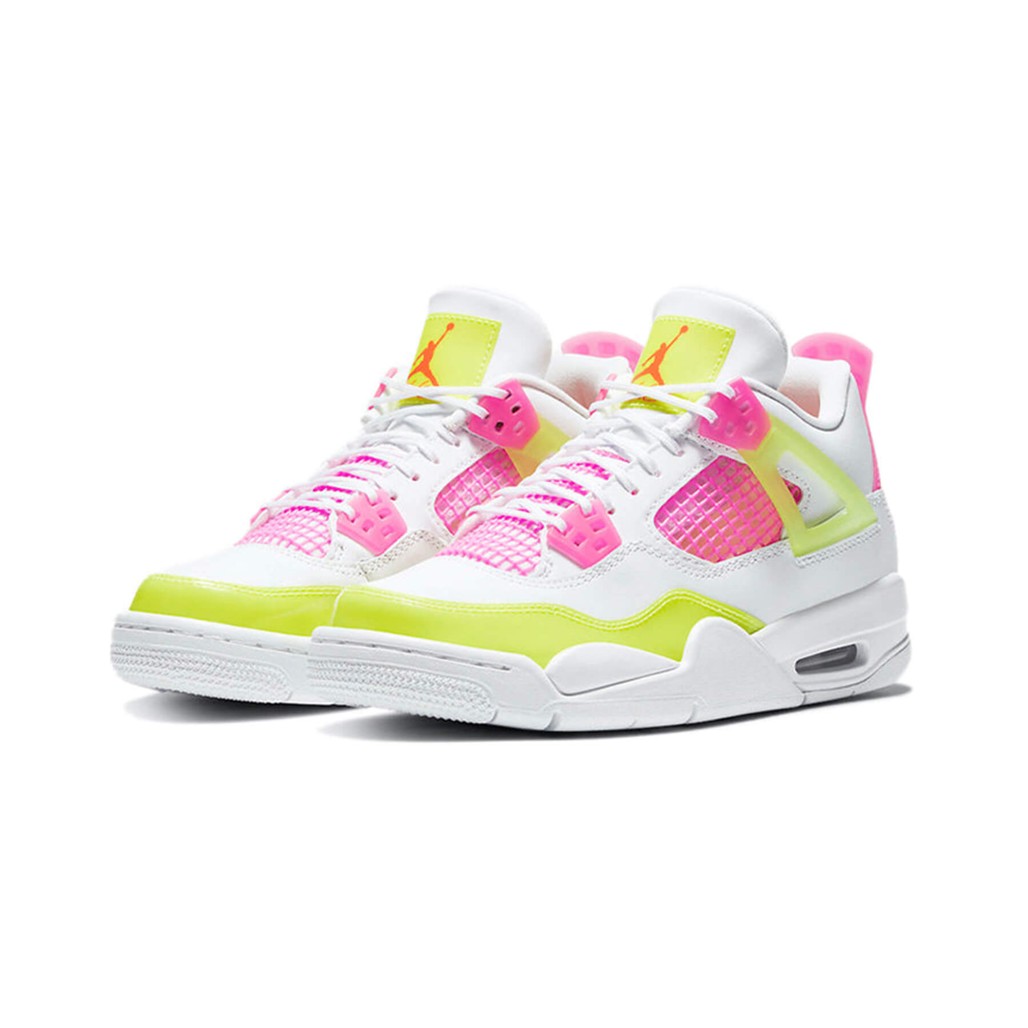 Air Jordan 4 Retro White Lemon Pink GS Sneakers
