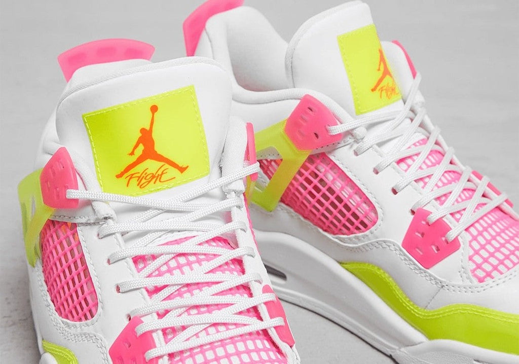 Air Jordan 4 Retro White Lemon Pink GS Sneakers