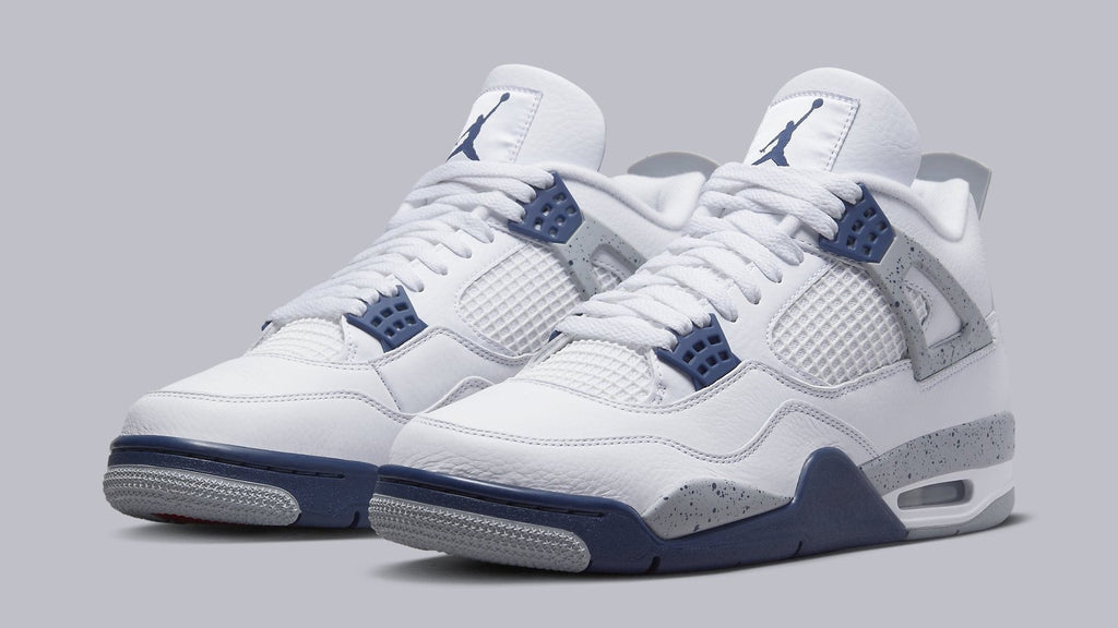 Air Jordan 4 Retro White Midnight Navy Sneakers