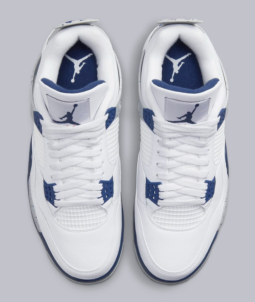 Air Jordan 4 Retro White Midnight Navy Sneakers