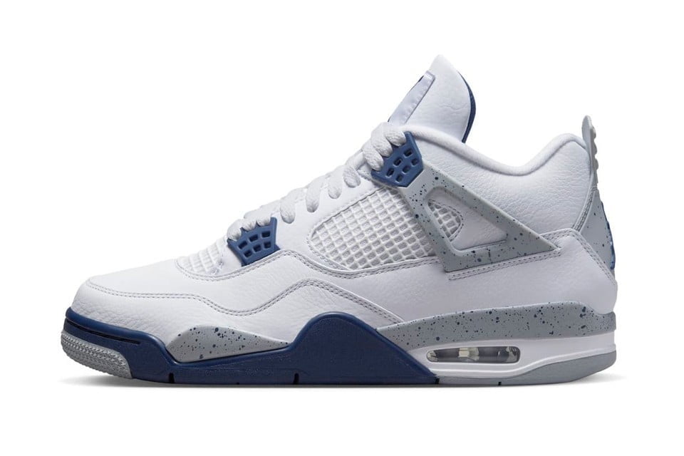 Air Jordan 4 Retro White Midnight Navy Sneakers