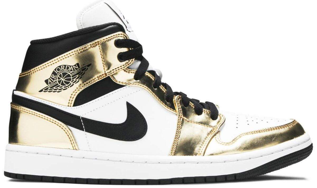 Jordan 1 Mid Metallic Gold Sneakers