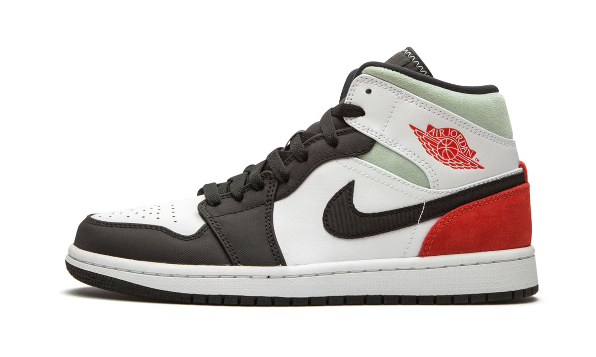 Jordan 1 Mid SE Red Grey Black Toe Sneakers