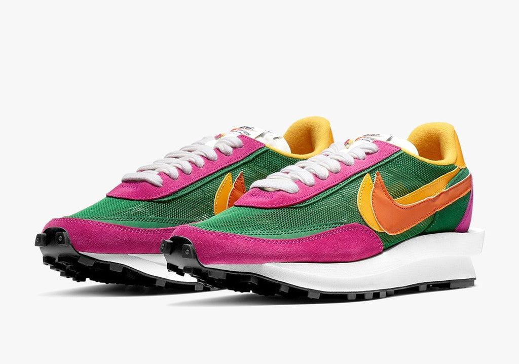 Nike LDWaffle x Sacai Green Pink Sneakers